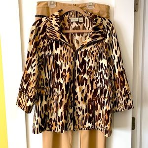 CHICOS ZENERGY ANIMAL PRINT JACKET AND OANTS SZ 1 M